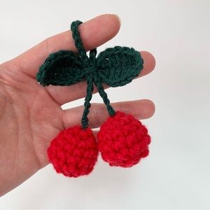 🍒Handcrafted Red Cherry Bag Charm
